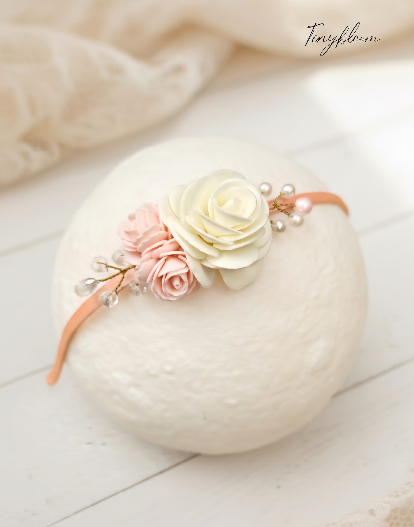 Peach charm Metal Headband