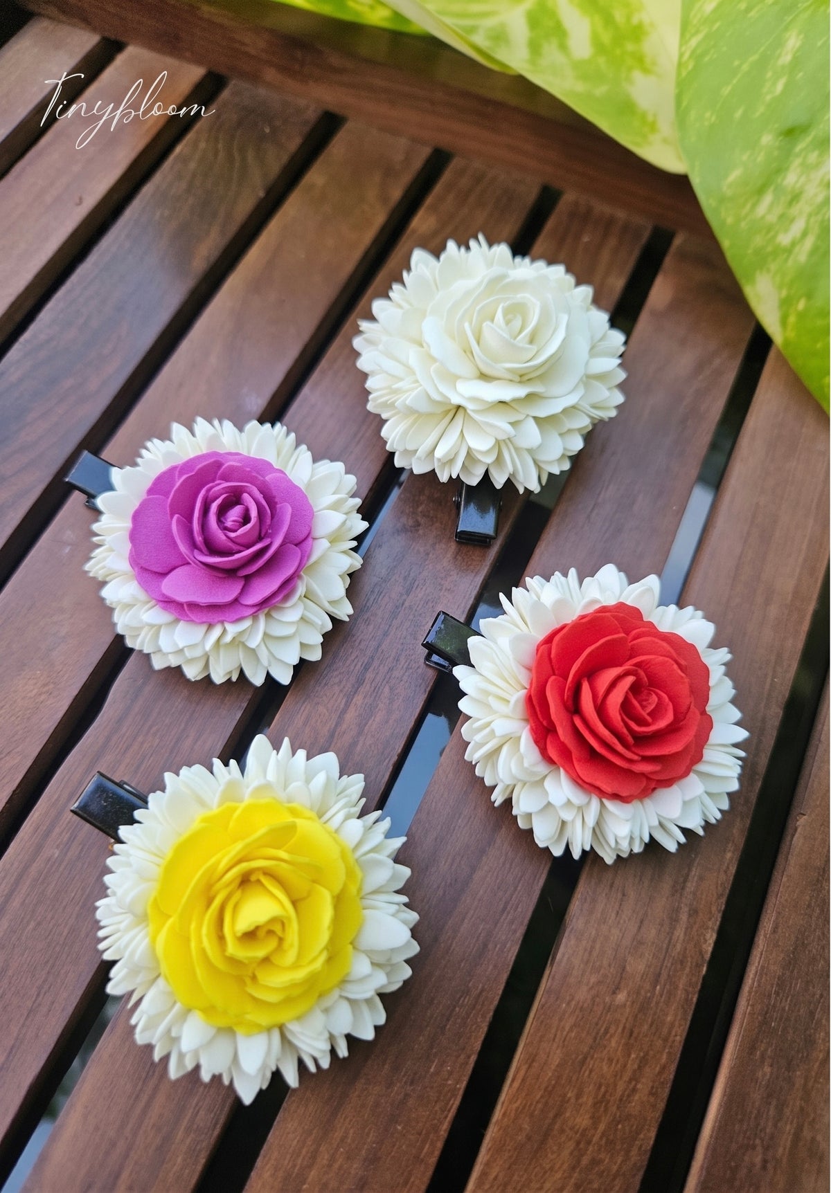 Rose - Alligator clip