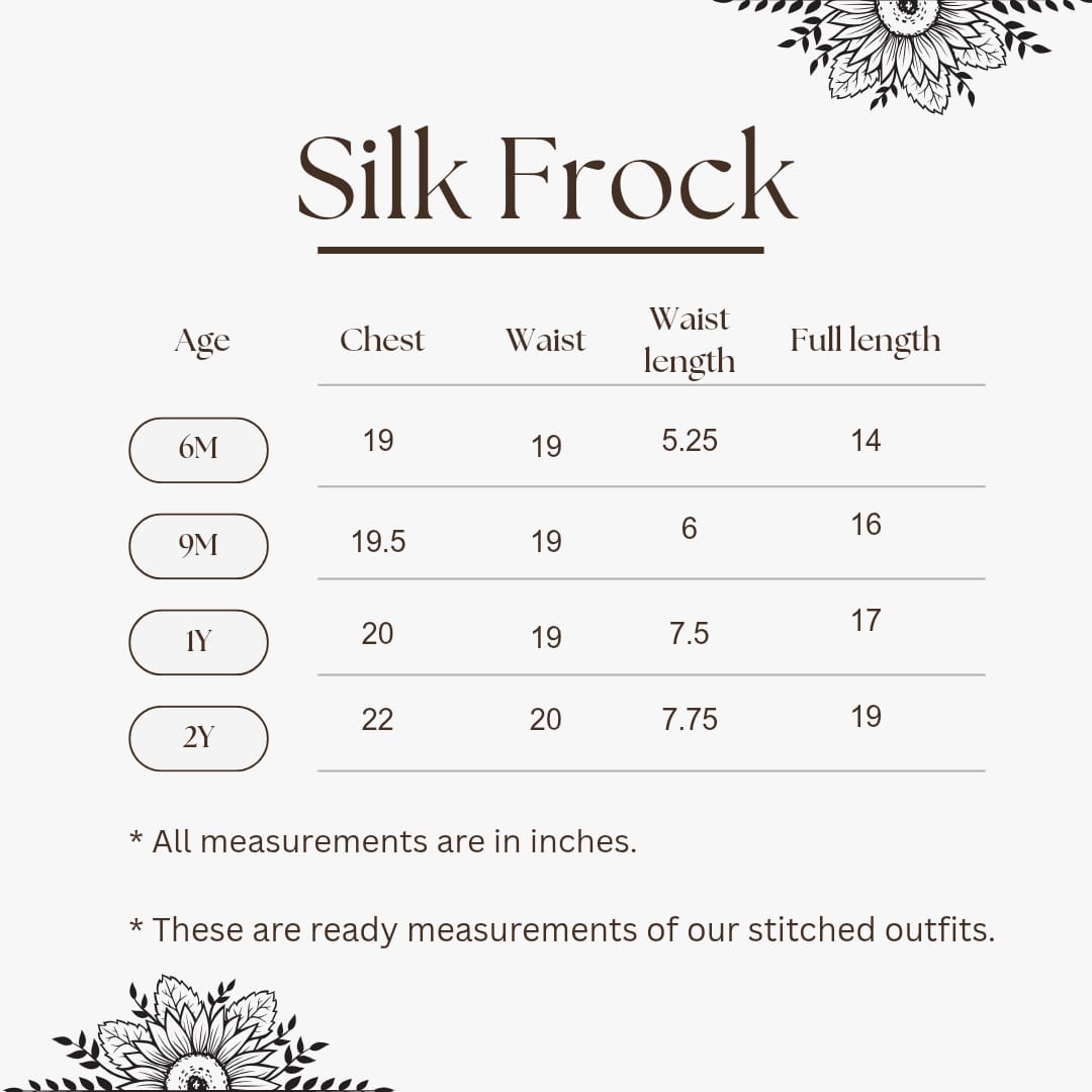 Semi silk Frock - Mustard Yellow and Deep Pink