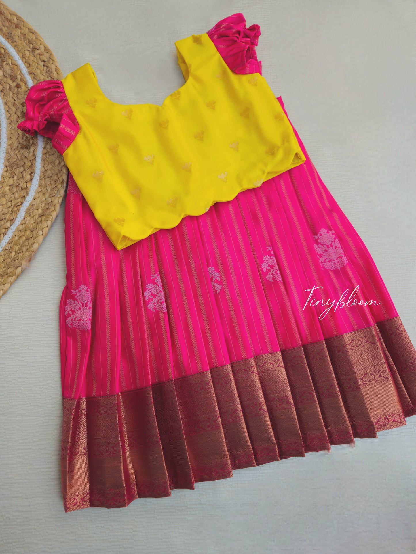Sunshine - Premium soft silk top and semi silk skirt