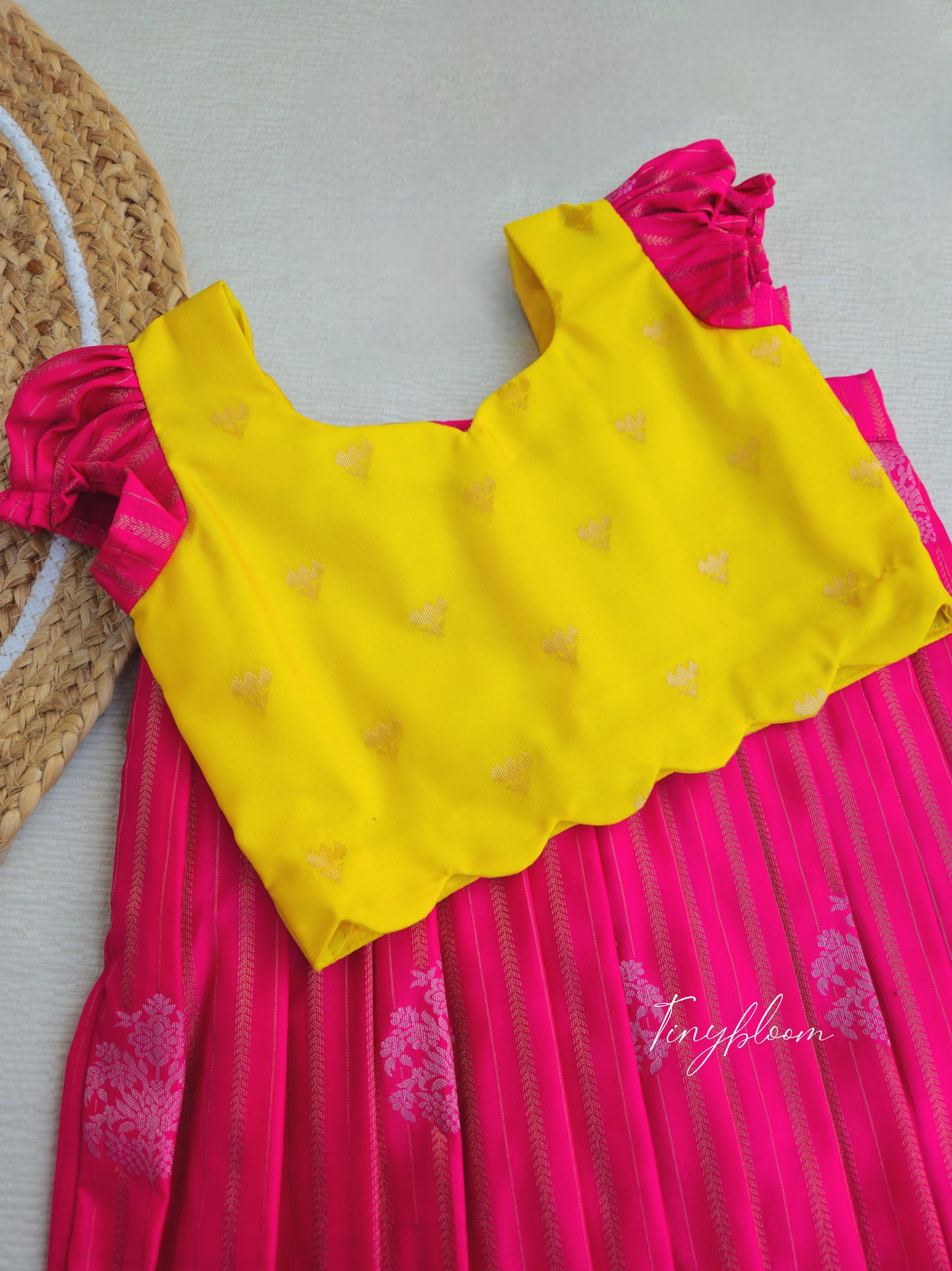 Sunshine - Premium soft silk top and semi silk skirt