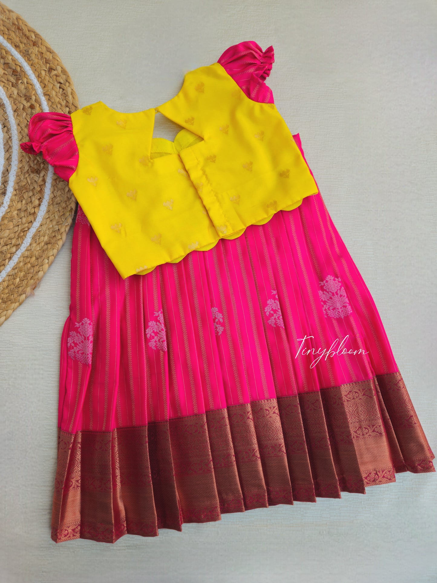 Sunshine - Premium soft silk top and semi silk skirt