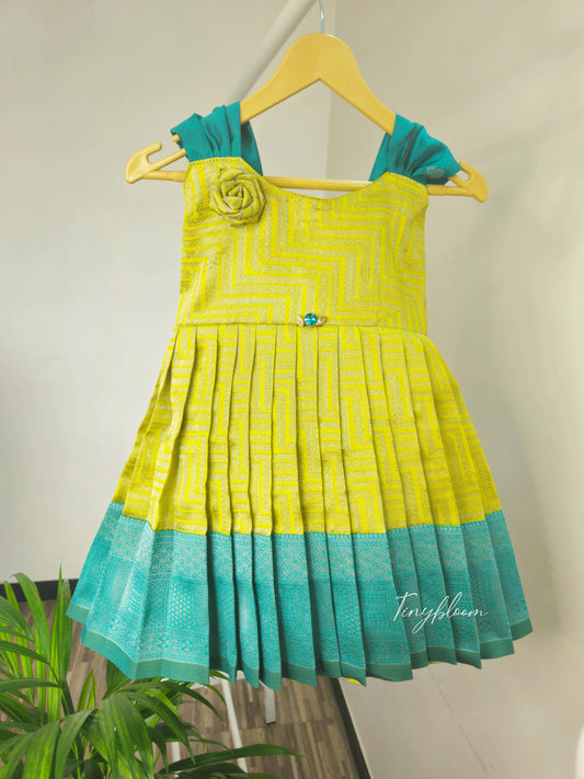 Semi Silk Frock -  Lush Green